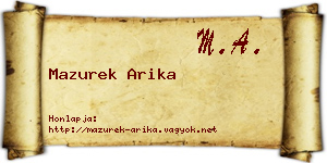 Mazurek Arika névjegykártya